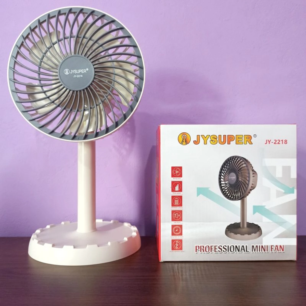 Rechargeable Professional Mini Desk Fan ( JY-2218 ) - Image 1