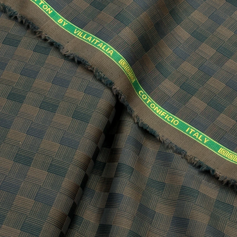 Villa Italia Luxury Shirting Fabrics Finest Giza Cotton (Greenish) - Image 4