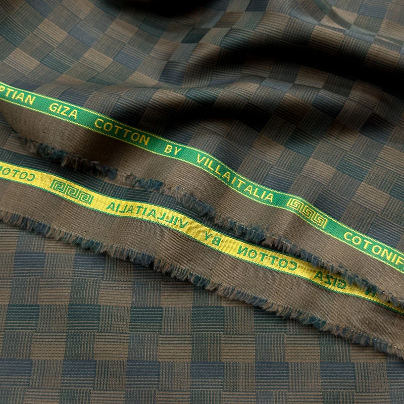 Villa Italia Luxury Shirting Fabrics Finest Giza Cotton (Greenish) - Image 3