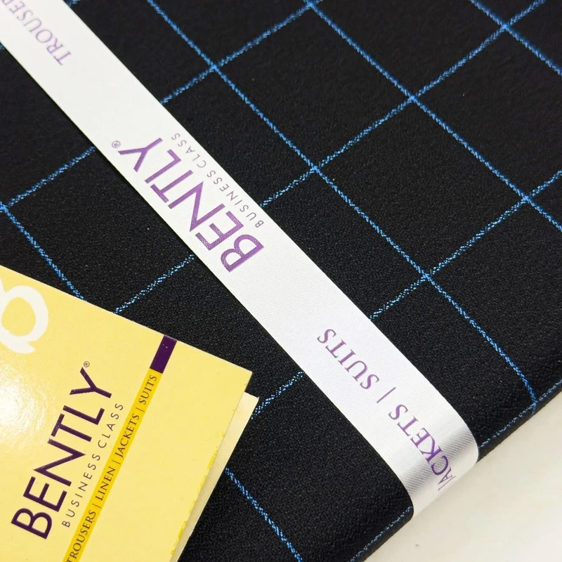 Bently Business Class Premium Single Blazer for All Season 2metres (Black & Blue) - Image 4