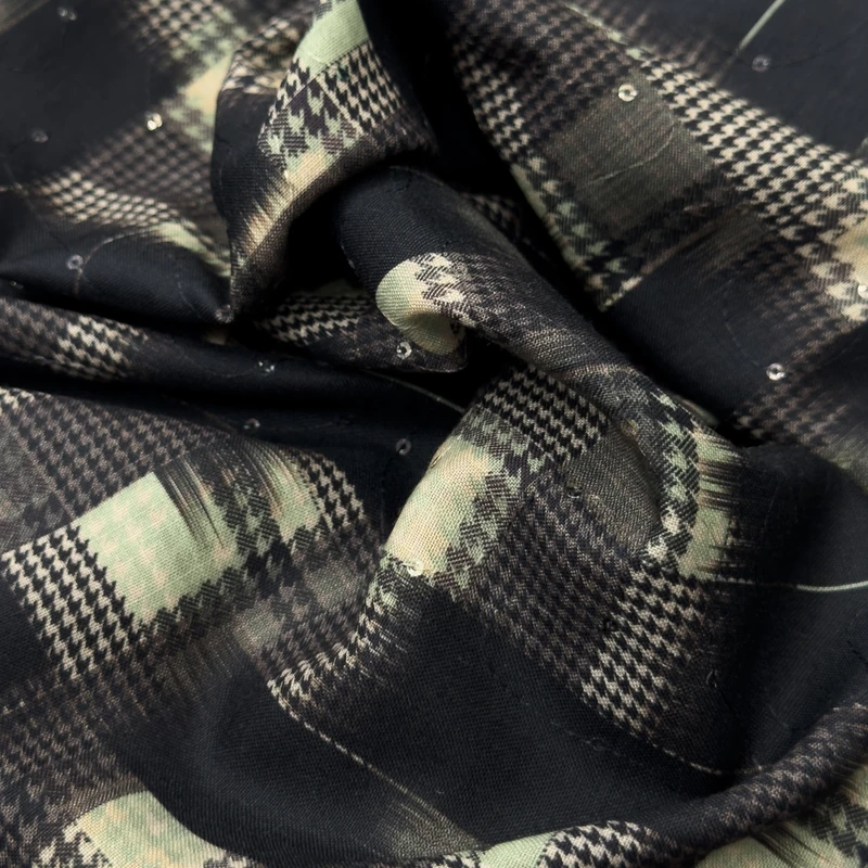 Indian Panjabi Sequence HandWork Premium Cotton PartyWear(Blackish) - Image 3