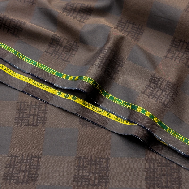 Reid and Taylor of Scotland Luxury Giza Cotton Shirting Fabrics (Coffee)