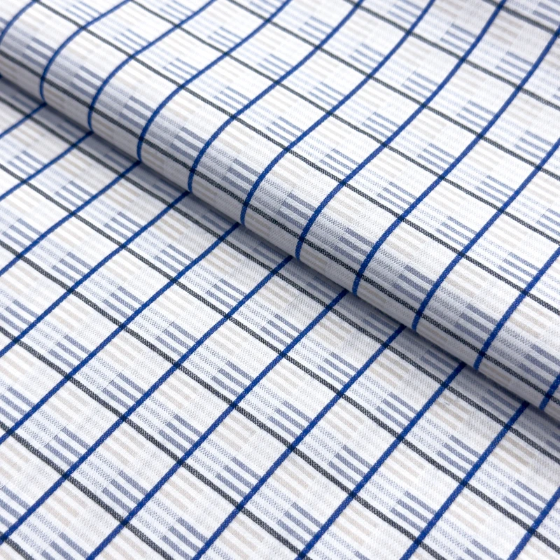100s Premium Giza Cotton Shirting Fabrics (Formal White Check)