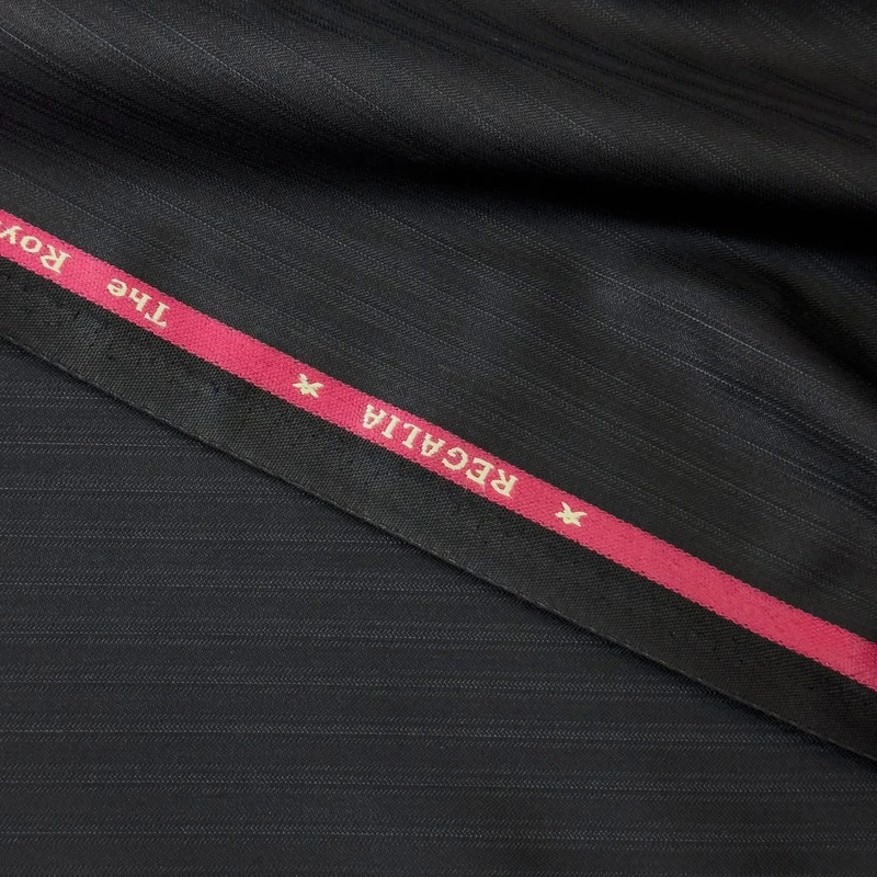 Arvind Regalia Premium Suiting Stripe TRV (Pure Black)