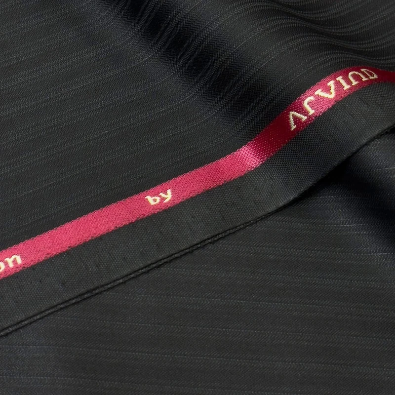 Arvind Regalia Premium Suiting Stripe TRV (Pure Black) - Image 3