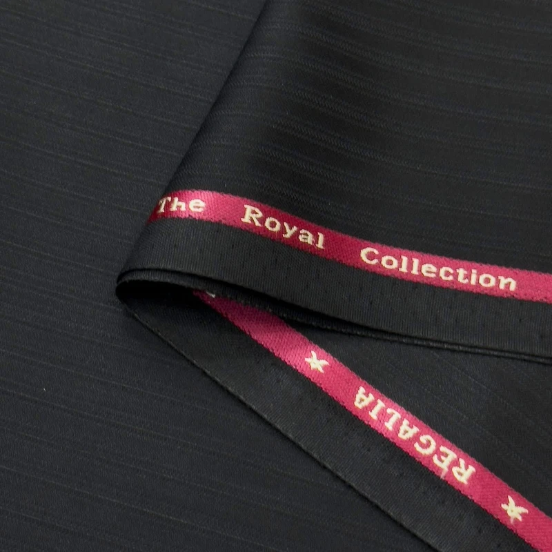 Arvind Regalia Premium Suiting Stripe TRV (Pure Black) - Image 4