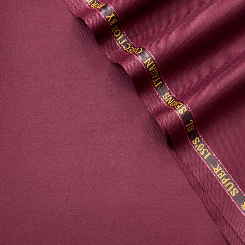 Roberto Bulli 150s TR Blended Wrinkle Resistant Suiting Fabrics(Classic Maroon)