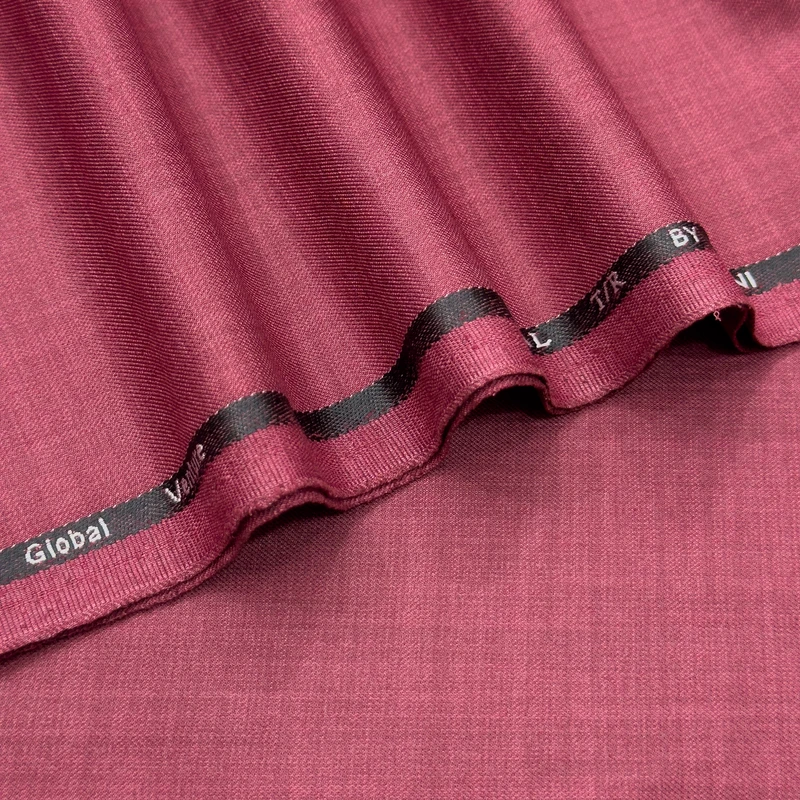 Siyaram's Cadini Italy Royal TR Suiting Fabrics (Vivid Reddish Burgundy) - Image 3