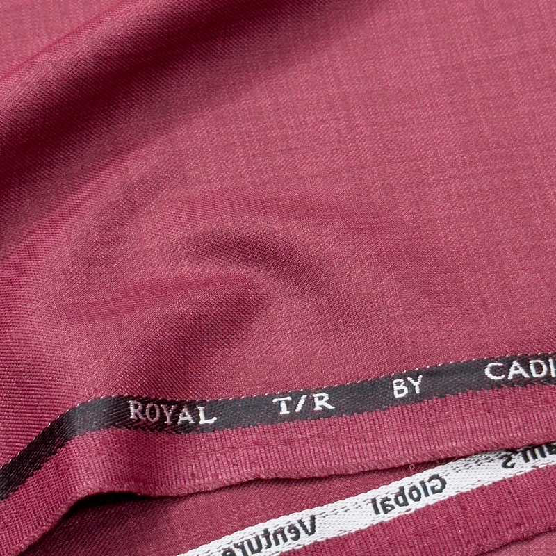 Siyaram's Cadini Italy Royal TR Suiting Fabrics (Vivid Reddish Burgundy) - Image 4