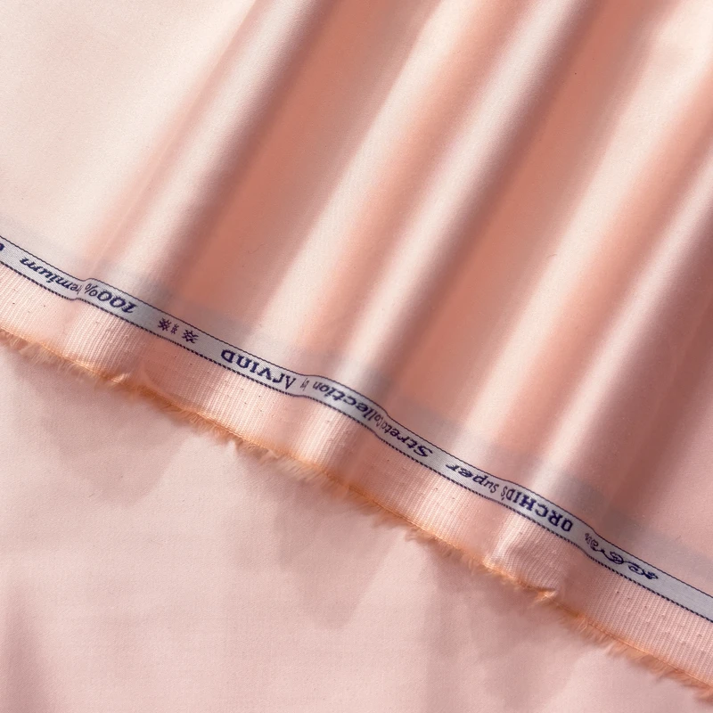 Stretchable Shirting Fabrics by Arvind Limited Edition Lycra Cotton shirting (Light Peach)