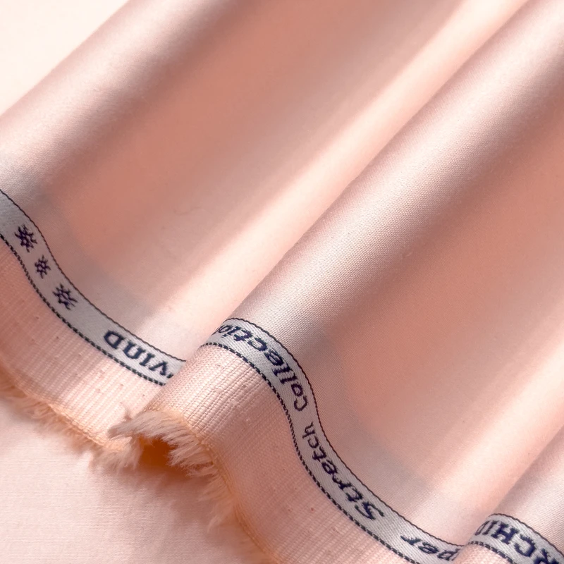Stretchable Shirting Fabrics by Arvind Limited Edition Lycra Cotton shirting (Light Peach) - Image 3