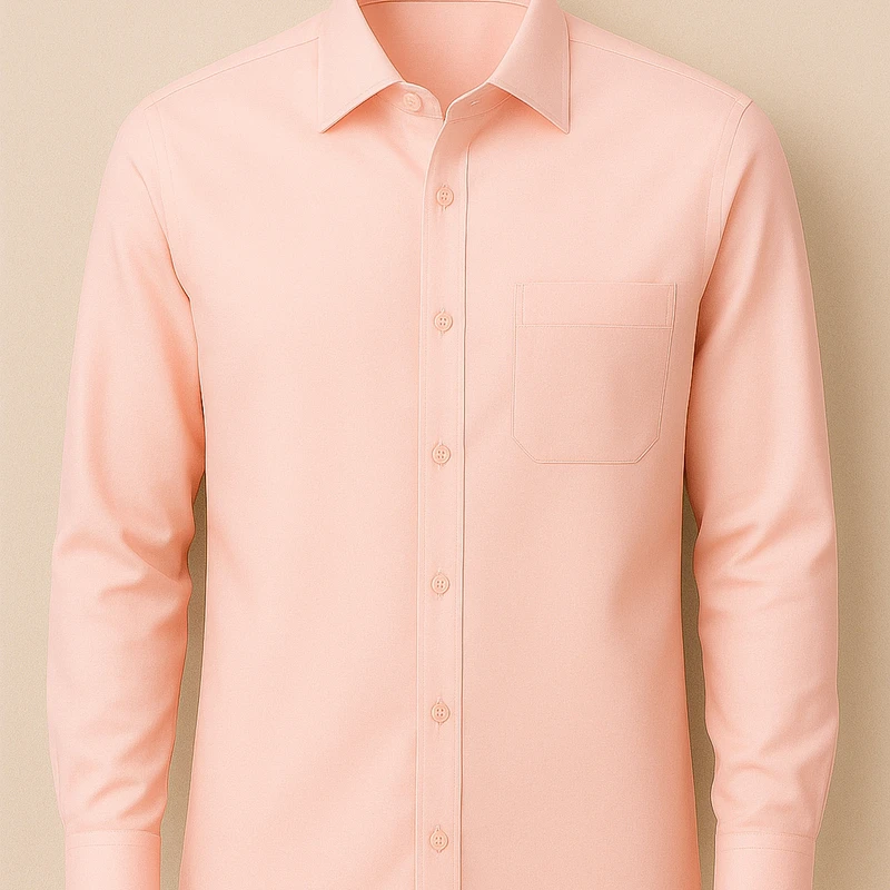Stretchable Shirting Fabrics by Arvind Limited Edition Lycra Cotton shirting (Light Peach) - Image 4