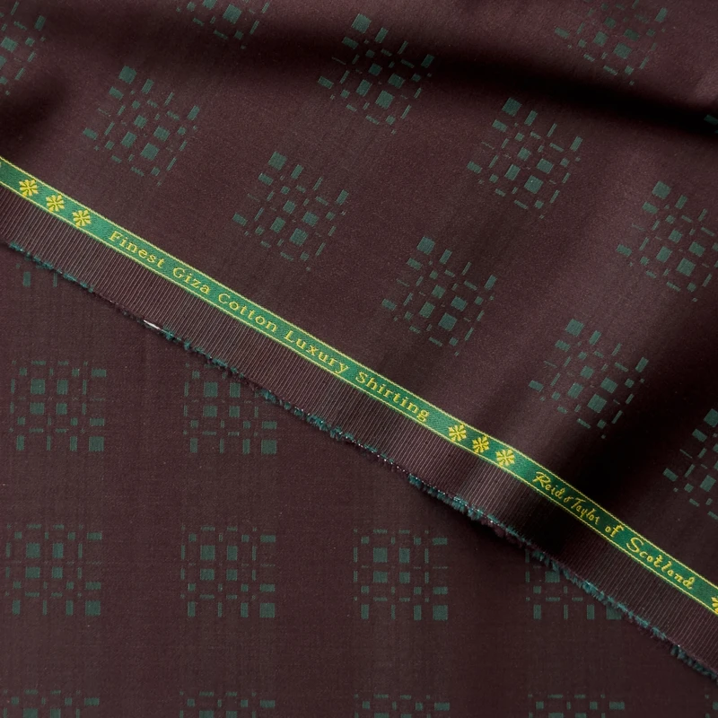 Reid and Taylor of Scotland Luxury Giza Shirting Fabrics (Deep Maroon)