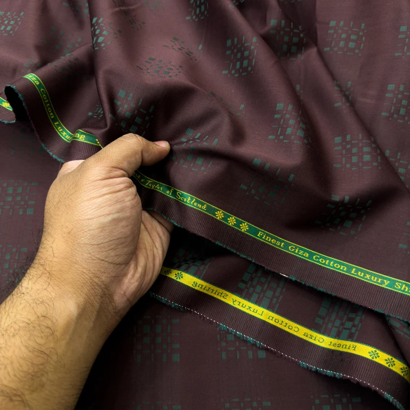 Reid and Taylor of Scotland Luxury Giza Shirting Fabrics (Deep Maroon)