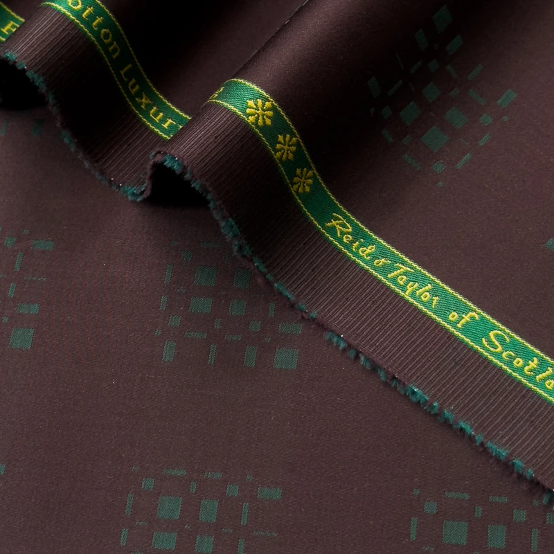 Reid and Taylor of Scotland Luxury Giza Shirting Fabrics (Deep Maroon) - Image 3