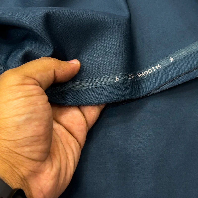 Italy Prime Cationic Viscose Luxury Suiting Fabrics (Sea Blue)