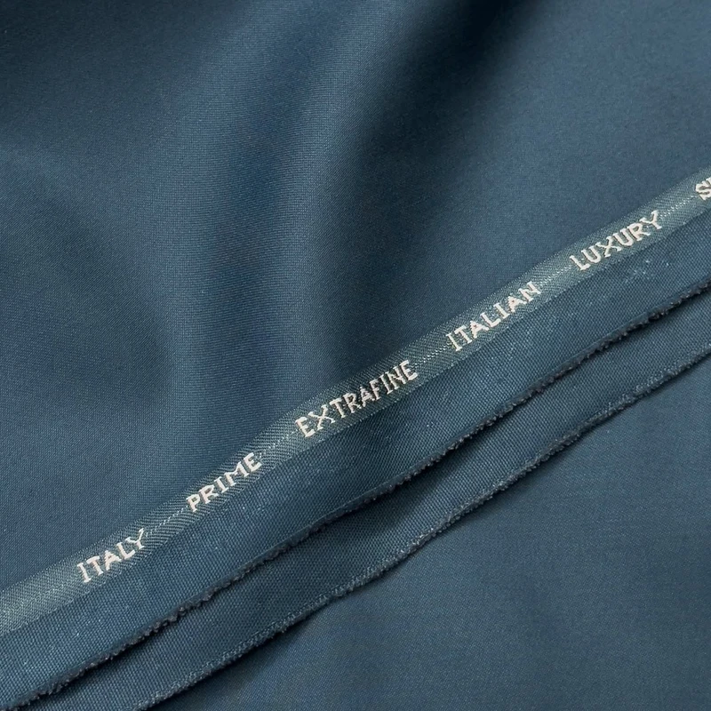 Italy Prime Cationic Viscose Luxury Suiting Fabrics (Sea Blue) - Image 3