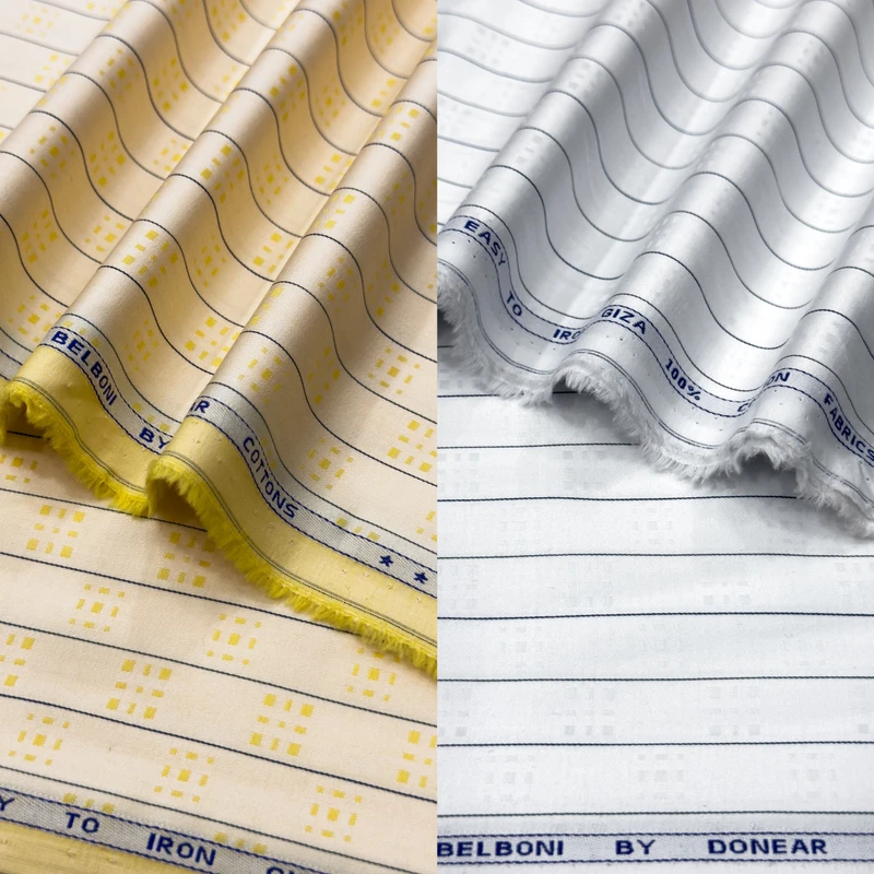 Donear Liquid Ammonia HighEnd Luxury Shirting Fabrics 100% Giza Cotton Easy To Iron