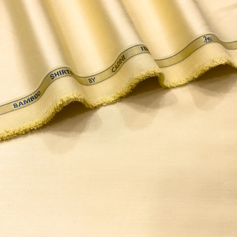 Siyarams Cadini Italy Bamboo Shirting Fabrics(Bright Cream)