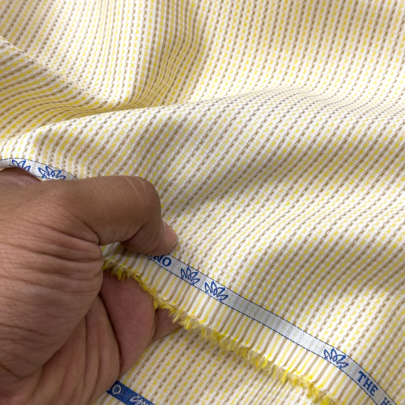 Mafatlal Arvind Premium Cotton Shirting PinCheck (Cream Color)