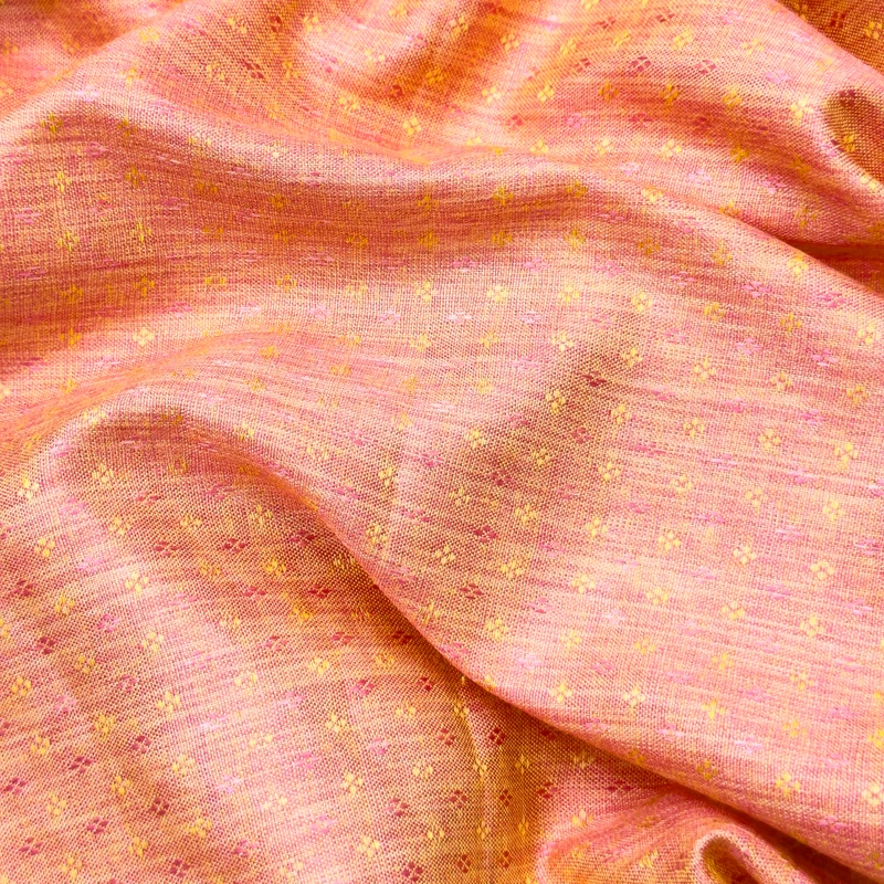 Premium Indian Dhupian Cotton Silky Dual Tone Texture Panjabi Fabrics (Peach Color)