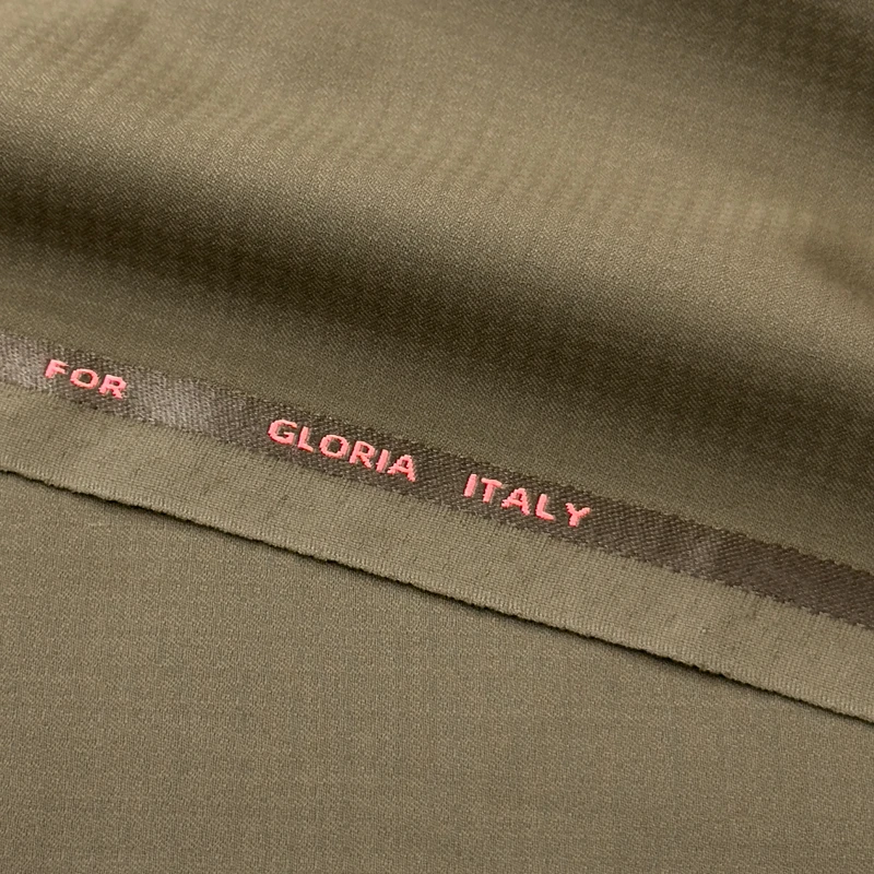 Gloria Italy Premium Houndstooth Pattern Suiting (Light Khaki)
