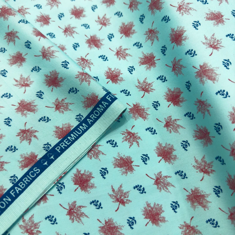 Indian Digital Print Cotton Shirting Fabrics (AquaBlue)