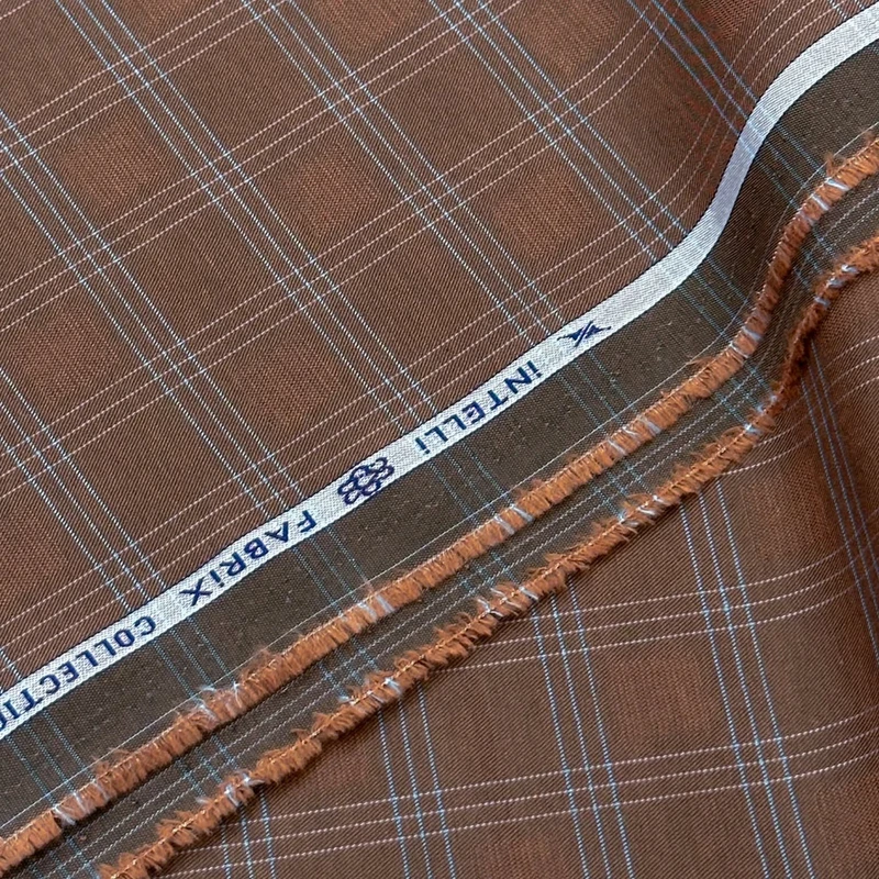Arvind Intelli Fabrix Premium Wrinkle Resistant Stretchable Shirting Fabrics (Copper)