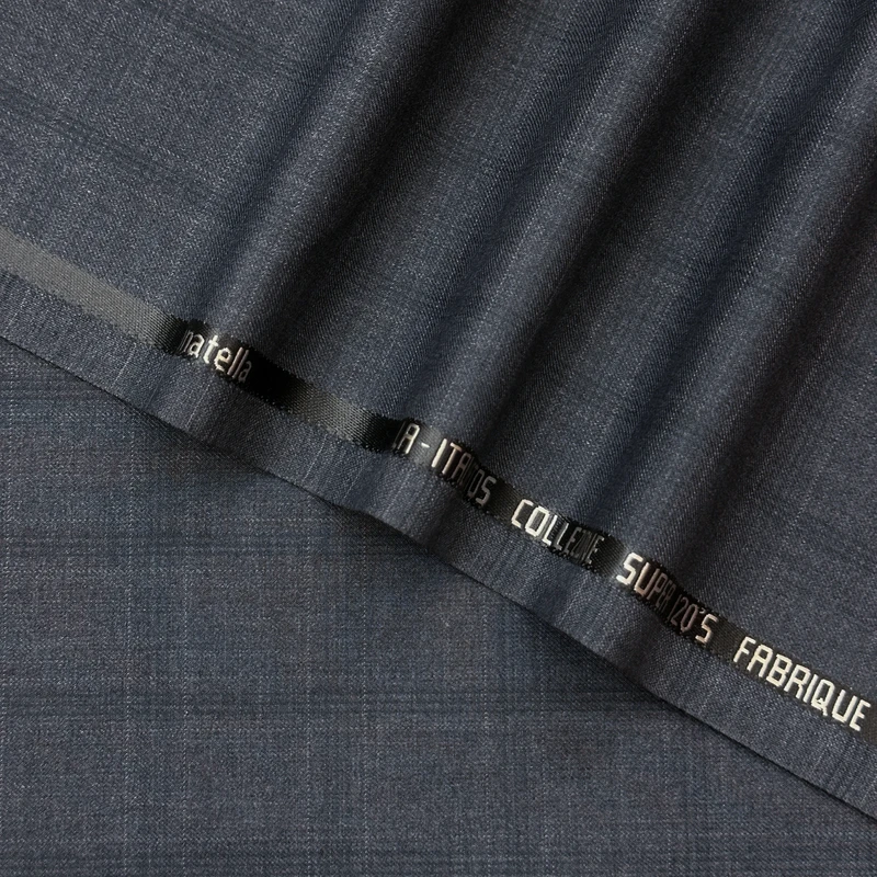 Donatella Italy Luxury Wrinkle Resistant TR Suiting Fabrics (Slate Grey Check)