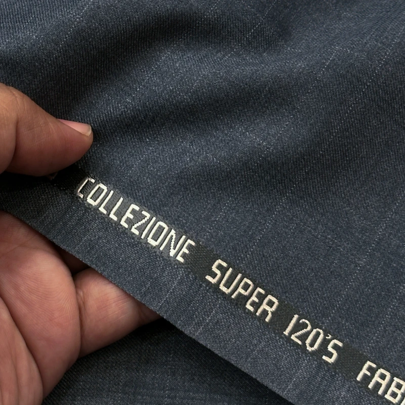 Donatella Italy Luxury Wrinkle Resistant TR Suiting Fabrics (Slate Grey Check)