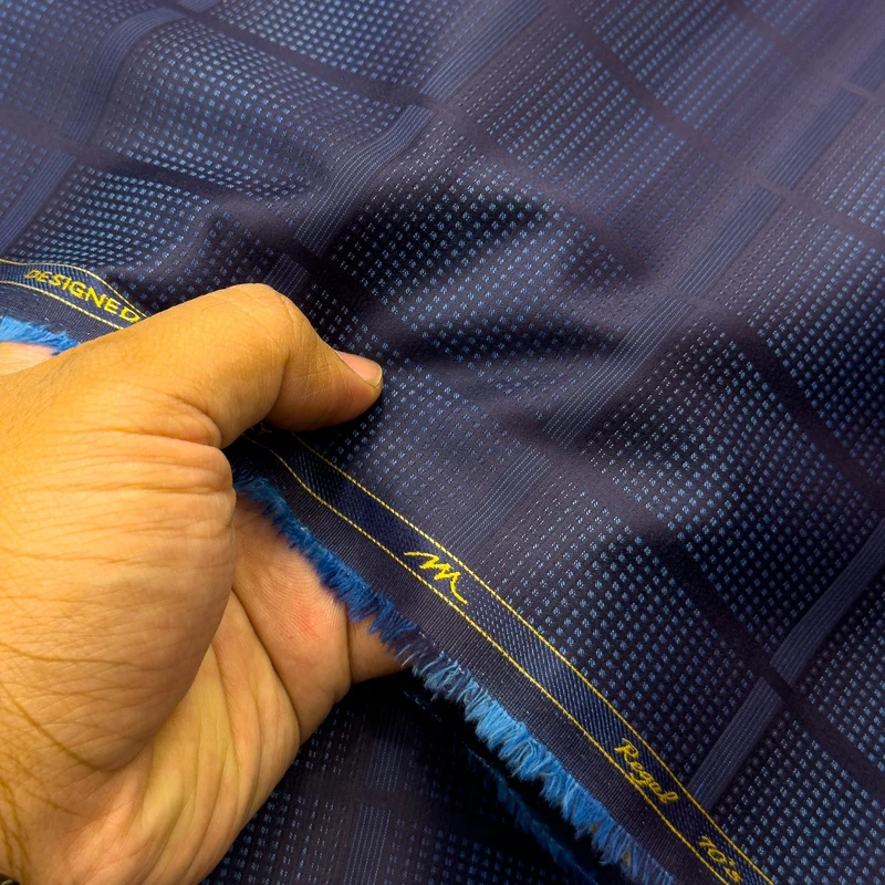 Tessitura Monti Luxury Shirting Fabrics Italy (Deep Blue) - Image 3