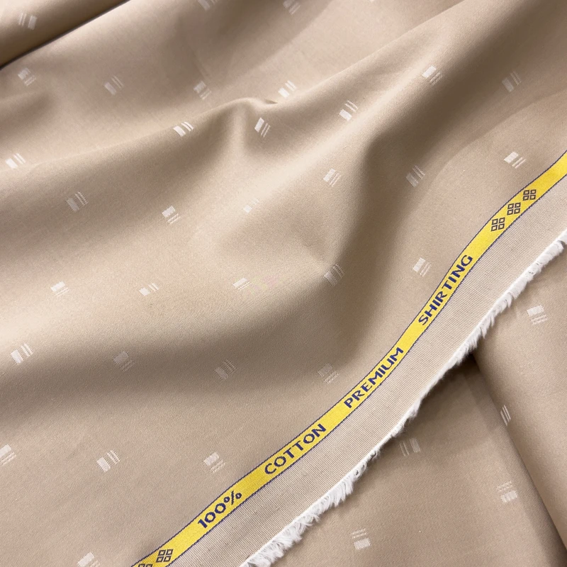 Treviso by Luthai Premium Giza Cotton Shirting Fabrics (Beige) - Image 4