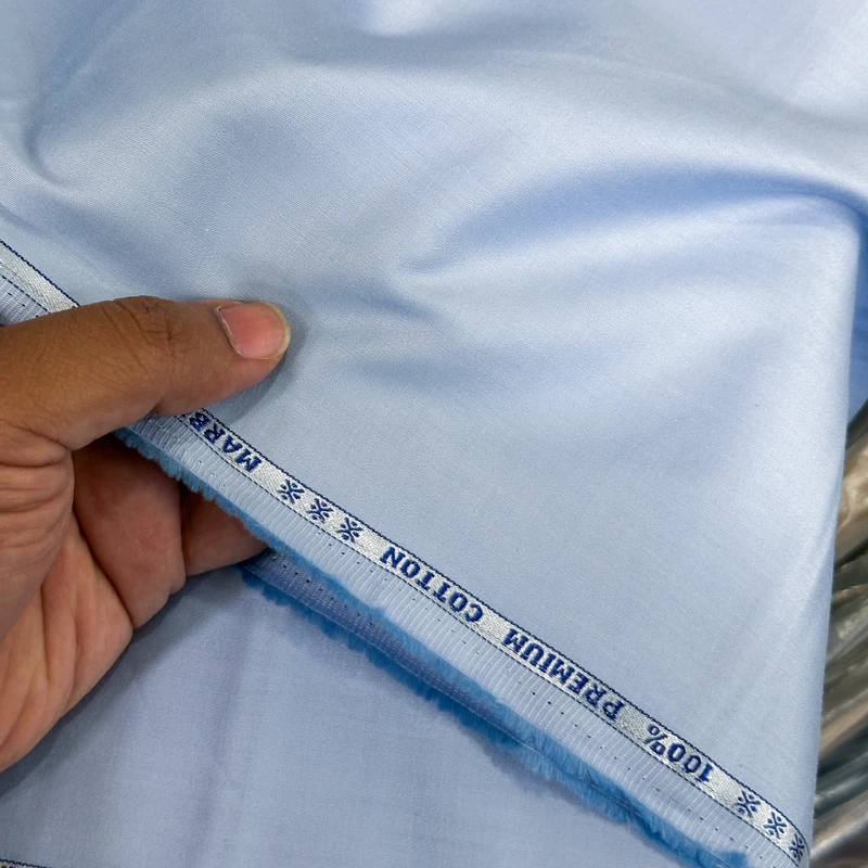 Arvind India Premium Solid Shirting Florence Series Sky Blue Premium Giza Cotton