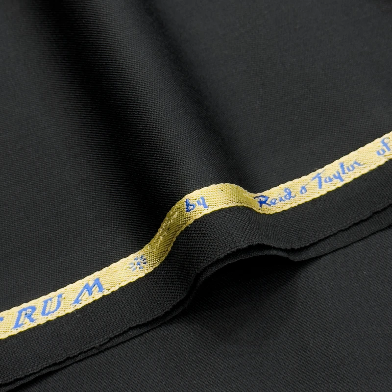 Reid & Taylor Of Scotland Super 90s Merino Wool 2pc Suit(Blazer&Pant- Jet Black-3.25 Yards)