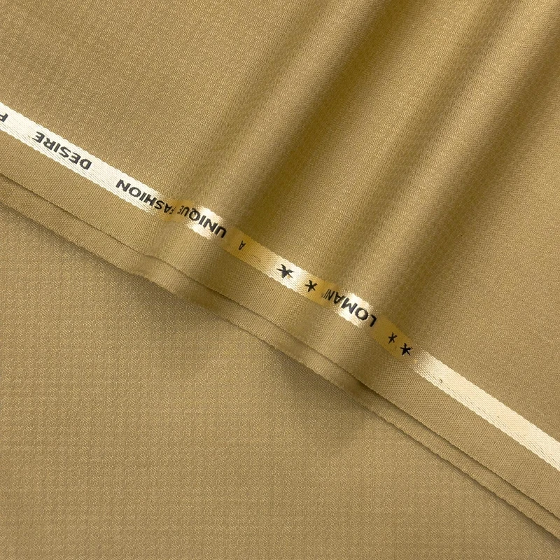 Gloria Italy Premium Suiting Fabrics Houndstooth Pattern (Golden Khaki)