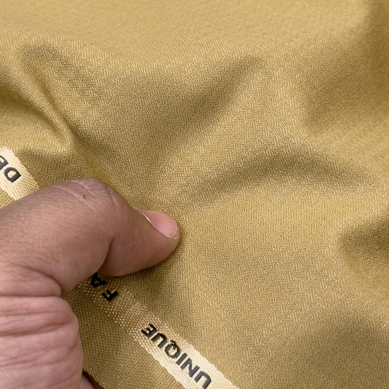 Gloria Italy Premium Suiting Fabrics Houndstooth Pattern (Golden Khaki) - Image 3