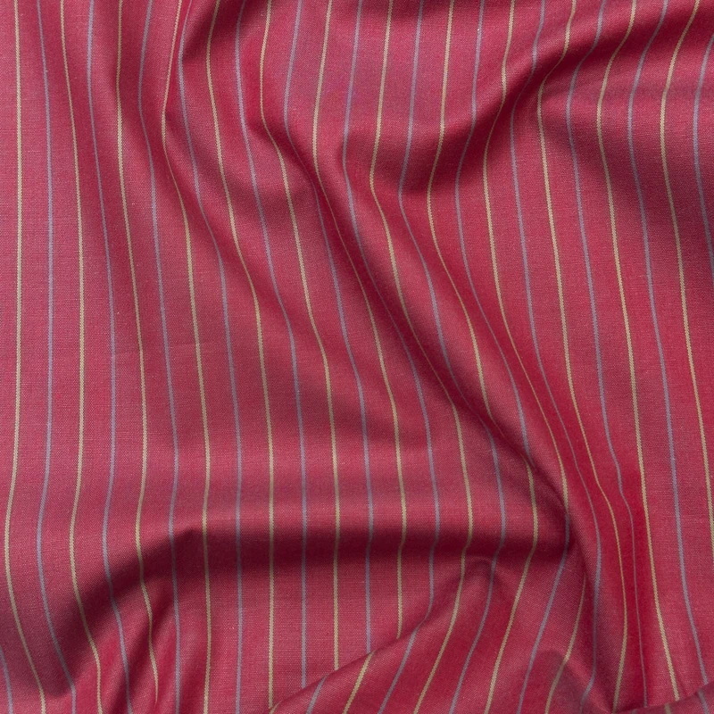 Thai Cotton Shirting Stripe Cherry Red