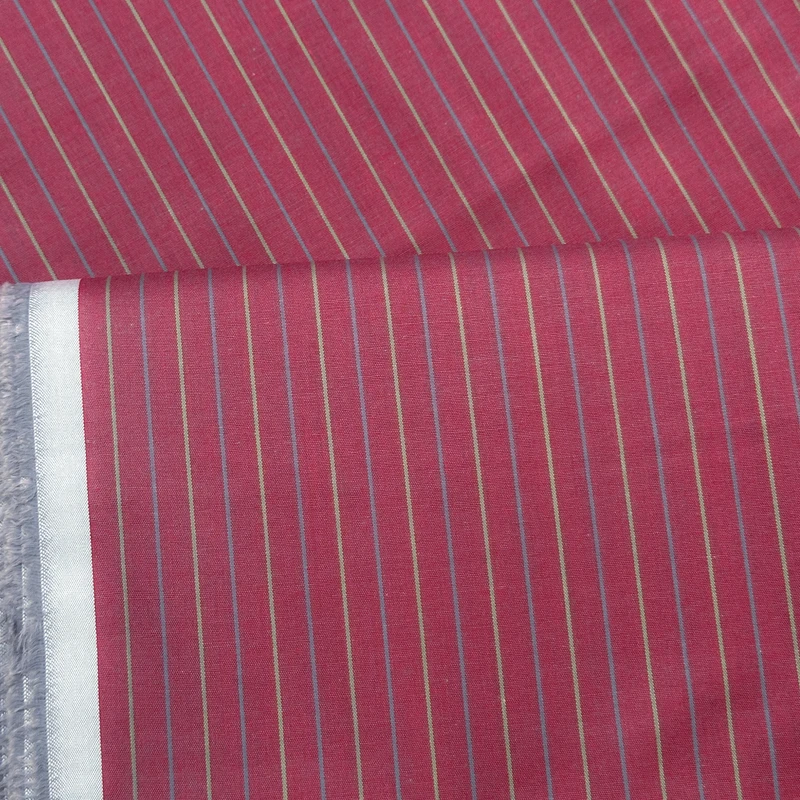 Thai Cotton Shirting Stripe Cherry Red - Image 3