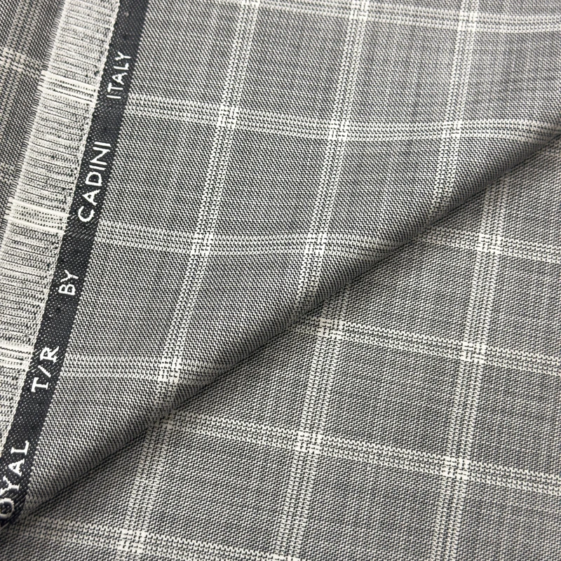 Cadini Royal TR Summer Single Blazer Fabrics by Siyaram's (Classic Grey- 2 Yards) - Image 3