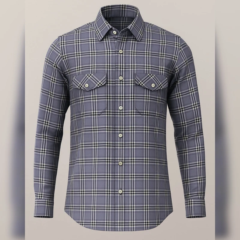 Arvind Florence Cotton Super Comfortable Grey Check Casual Shirting Fabrics - Image 3