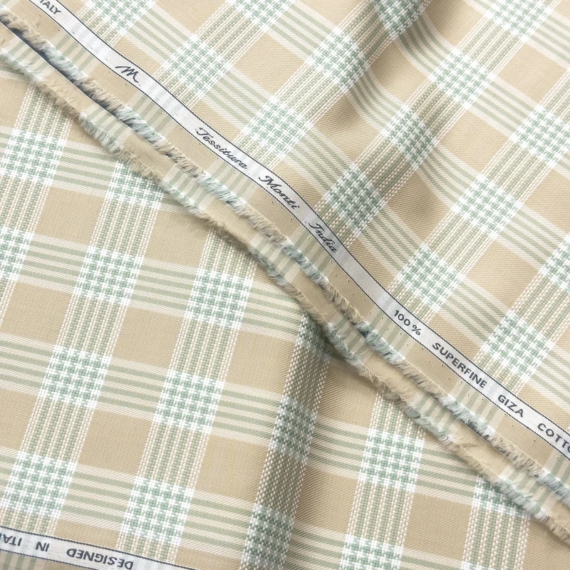 Tessitura Monti Luxury Shirting Italy (Beige Color)