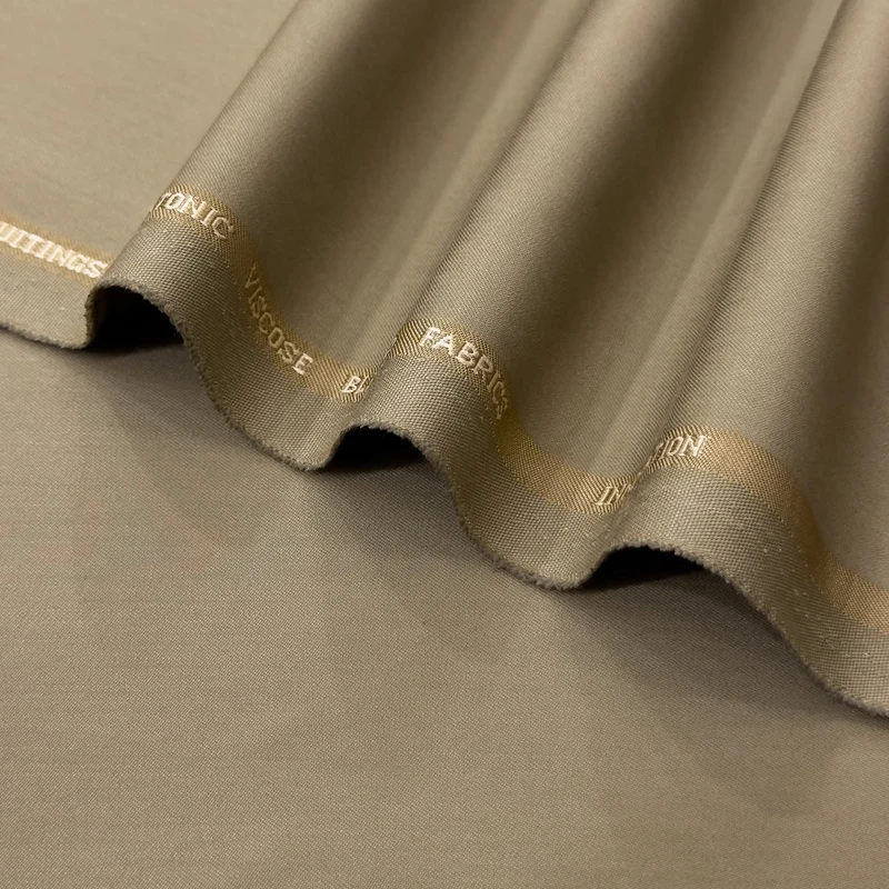 Italy Prime Cationic Viscose Luxury Suiting Fabrics (Classic Beige Color) - Image 3