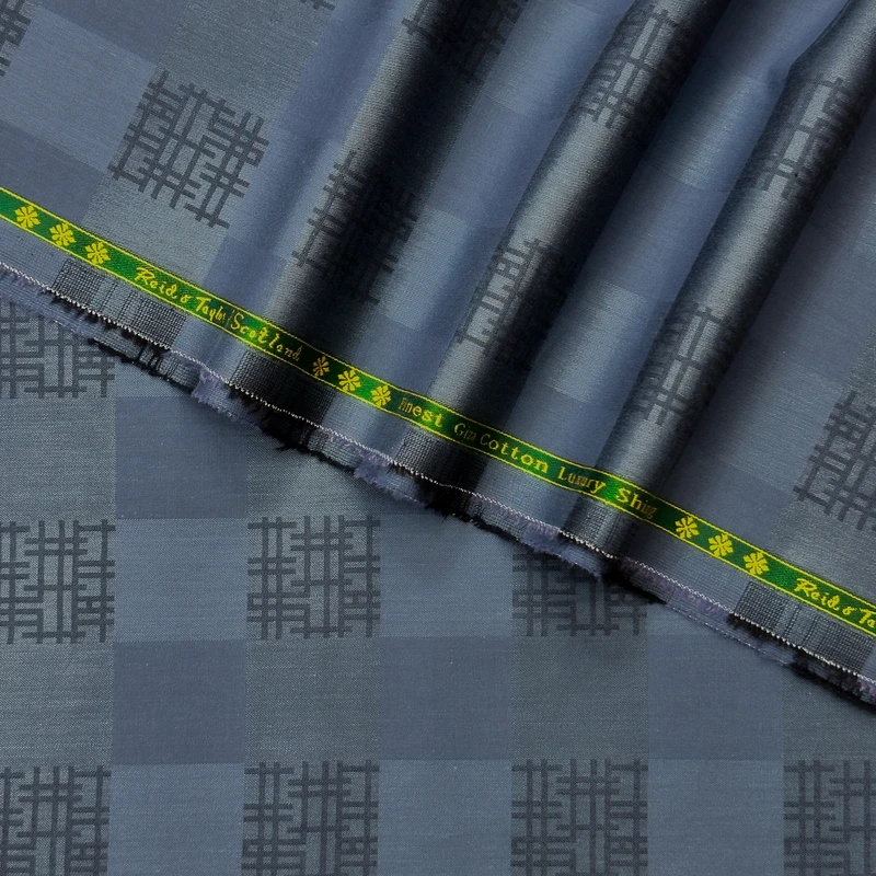 Reid and Taylor Luxury Giza Cotton Shirting Fabrics (Slate Grey)