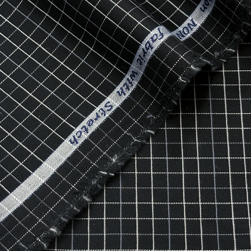 Arvind Intelligent Fabrics Stretchable Wrinkle Resistant Shirting High End Cotton Shirting (Black Check) - Image 3