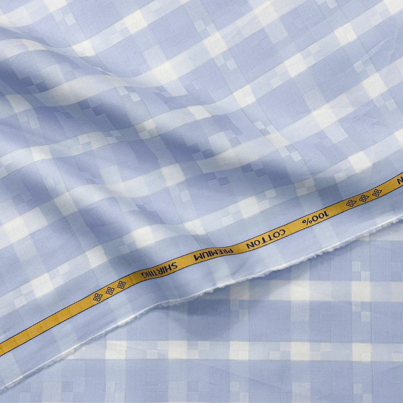 Treviso By Luthai High Quality Luxury Shirting Fabrics (Sky Blue)