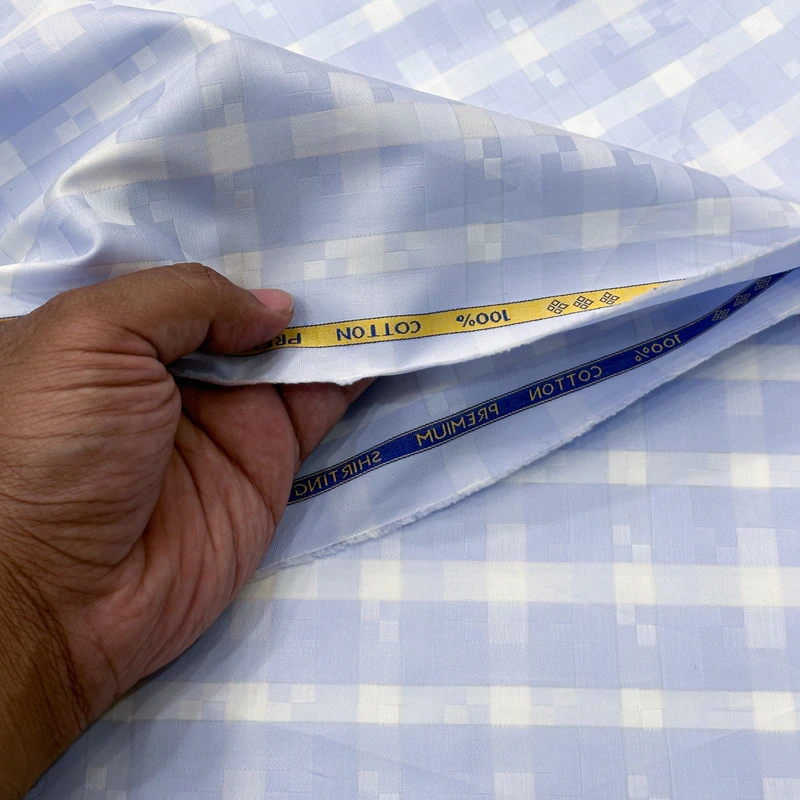 Treviso By Luthai High Quality Luxury Shirting Fabrics (Sky Blue)