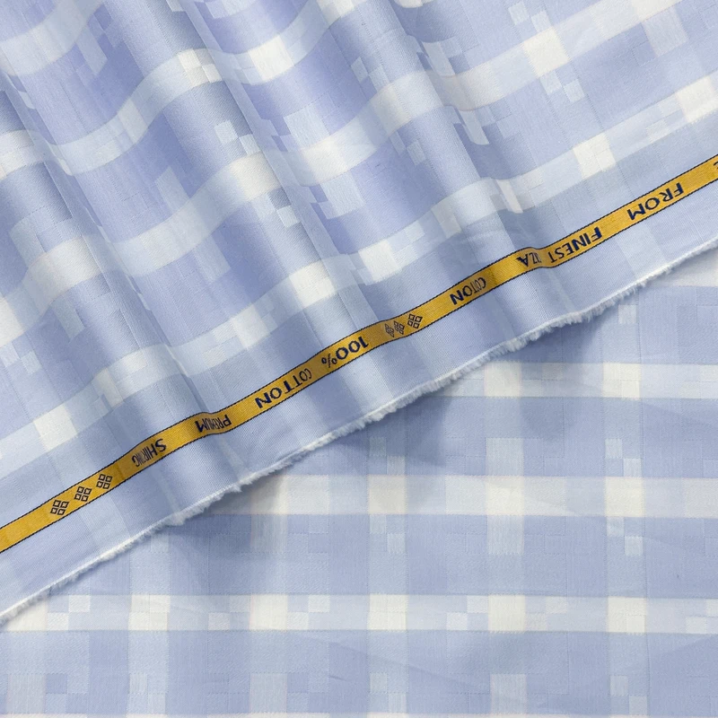 Treviso By Luthai High Quality Luxury Shirting Fabrics (Sky Blue) - Image 4