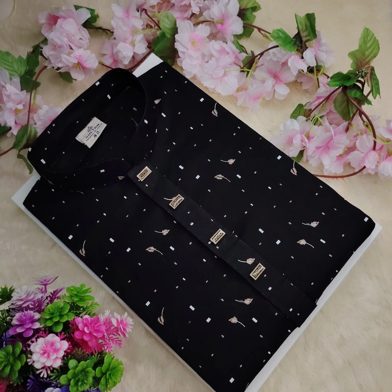 BLACK ORANGE PATA PRINT