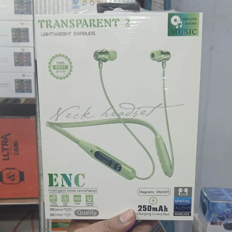 Transparent Neckband (Transparent 2) with Magnetic ON/OFF and up to 30Hrs Playtime - Image 5