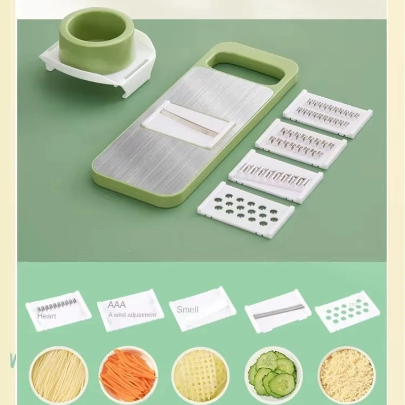 5 in 1 Stainless Steel Multifunctional Safe Manual Vegetable Slicer Cutter Potato Shredders Garlic Carrot Grater Chopper